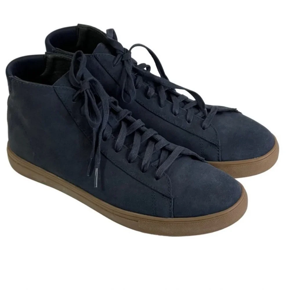 CLAE Bradley Mid Waxed Sued Deep Navy Size 10